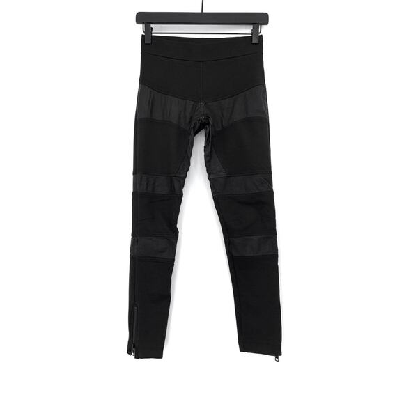 ALLSAINTS West Legging Leather Trim Black XS - Picture 1 of 11